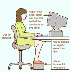 right posture at office desk